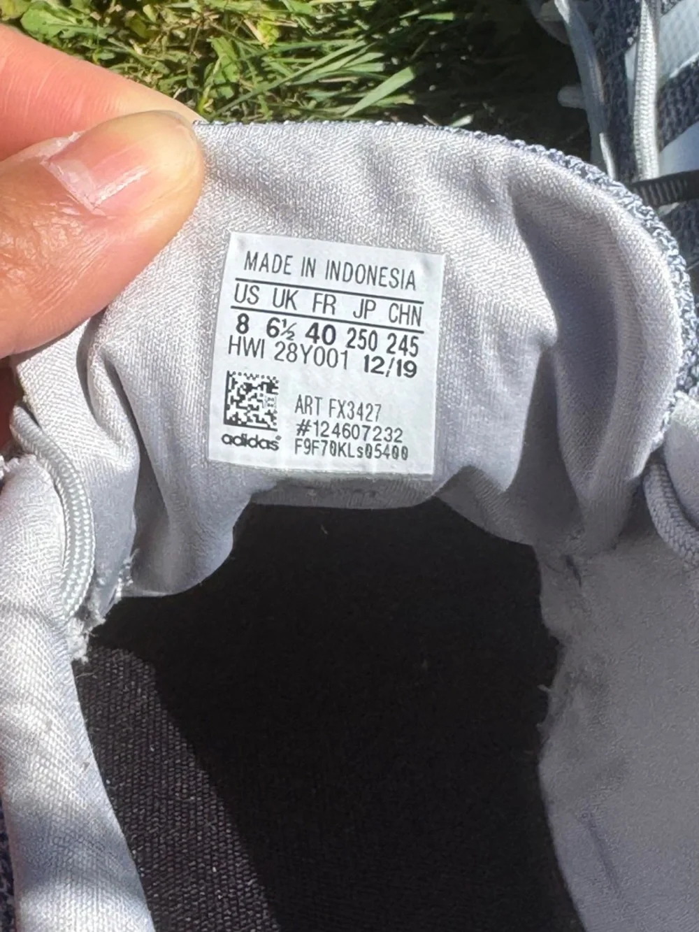 Adidas Grey Cloudfoam‎ Running Shoes with White Stripes
